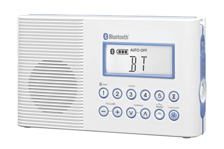 Sangean Portable AM/FM Shower Radio With Bluetooth.